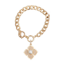 Load image into Gallery viewer, Pearl Luxury French Designer Flower Bracelet
