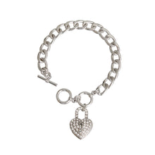 Load image into Gallery viewer, Silver Locked Heart Bracelet
