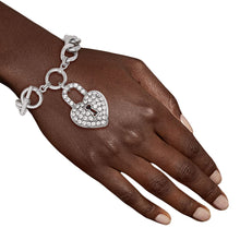 Load image into Gallery viewer, Silver Locked Heart Bracelet
