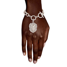 Load image into Gallery viewer, Silver Lion Charm Toggle Bracelet
