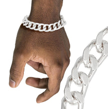 Load image into Gallery viewer, Mens Silver Curb Bracelet
