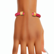 Load image into Gallery viewer, Pink Stone Bangle Bracelet
