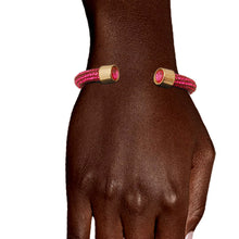 Load image into Gallery viewer, Pink Stone Bangle Bracelet
