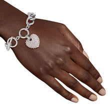 Load image into Gallery viewer, Aurora Borealis and Silver Heart Bracelet
