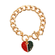 Load image into Gallery viewer, Designer Heart Gold Toggle Bracelet

