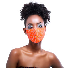 Load image into Gallery viewer, Neon Orange Sparkly Face Mask
