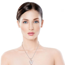 Load image into Gallery viewer, V Rhinestone Silver Necklace
