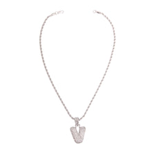 Load image into Gallery viewer, V Rhinestone Silver Necklace
