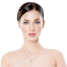 Load image into Gallery viewer, Y Rhinestone Silver Necklace
