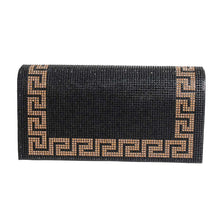 Load image into Gallery viewer, Black Greek Key Flap Clutch

