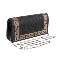 Load image into Gallery viewer, Black Greek Key Flap Clutch
