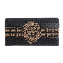 Load image into Gallery viewer, Black Greek Lion Flap Clutch
