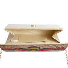 Load image into Gallery viewer, Designer Bee Gold Flap Clutch
