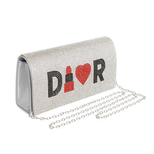 Load image into Gallery viewer, Designer Lipstick Silver Flap Clutch
