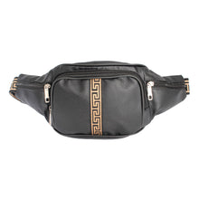 Load image into Gallery viewer, Black 4 Pocket Greek Fanny Pack
