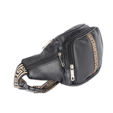 Load image into Gallery viewer, Black 4 Pocket Greek Fanny Pack
