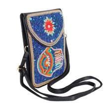 Load image into Gallery viewer, Blue Hamsa Beaded Phone Crossbody
