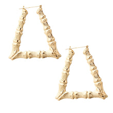 Load image into Gallery viewer, Triangle Bamboo Hoop Earrings

