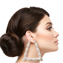 Load image into Gallery viewer, Triangle Bamboo Hoop Earrings
