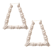 Load image into Gallery viewer, Triangle Bamboo Hoop Earrings
