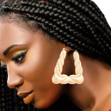 Load image into Gallery viewer, Gold Trapezoid Hoop Earrings
