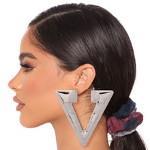 Load image into Gallery viewer, Large Silver Triangle Hoops
