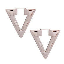 Load image into Gallery viewer, Large Silver Triangle Hoops
