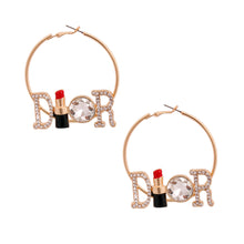Load image into Gallery viewer, Dior Inspired Lipstick Hoops
