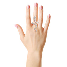 Load image into Gallery viewer, Textured Silver Wrap Snake Ring
