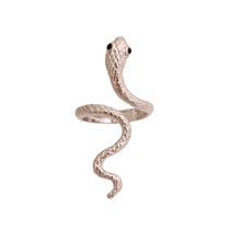 Load image into Gallery viewer, Textured Silver Wrap Snake Ring
