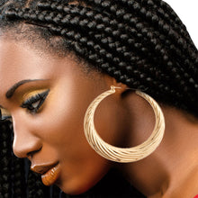 Load image into Gallery viewer, Gold Wave Hoop Earrings
