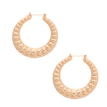 Load image into Gallery viewer, Gold Wavy Bamboo Hoops
