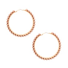 Load image into Gallery viewer, Gold Pearl Wrapped Hoops
