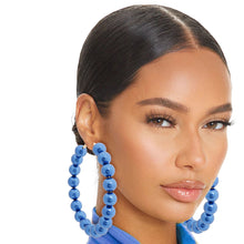 Load image into Gallery viewer, Blue Pearl Hoops
