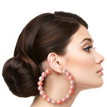 Load image into Gallery viewer, Mixed Pink Pearl Hoops

