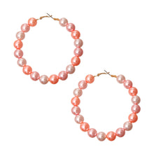 Load image into Gallery viewer, Mixed Pink Pearl Hoops
