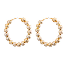 Load image into Gallery viewer, Gold Ball Hoop Earrings
