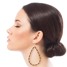 Load image into Gallery viewer, Tribal Color Bead Teardrop Earrings

