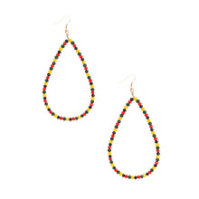 Load image into Gallery viewer, Tribal Color Bead Teardrop Earrings
