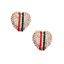 Load image into Gallery viewer, Designer Gold Heart Stud Earrings
