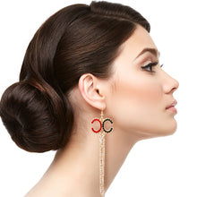Load image into Gallery viewer, Rhinestone Scissor Drop Earrings
