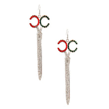 Load image into Gallery viewer, Rhinestone Scissor Drop Earrings
