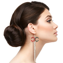 Load image into Gallery viewer, Rhinestone Scissor Drop Earrings
