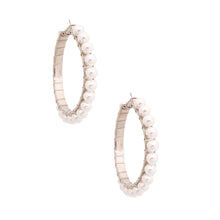 Load image into Gallery viewer, White Wire Wrapped 3 inch Hoops
