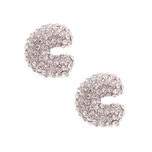 Load image into Gallery viewer, C Rhinestone Silver Studs
