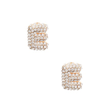 Load image into Gallery viewer, E Initial Rhinestone Studs
