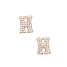 Load image into Gallery viewer, H Initial Rhinestone Studs
