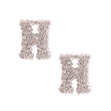 Load image into Gallery viewer, H Rhinestone Silver Studs
