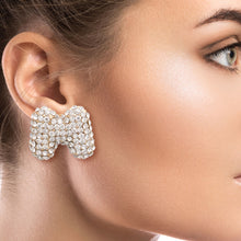 Load image into Gallery viewer, M Initial Rhinestone Studs
