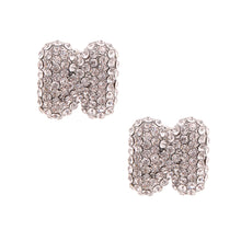 Load image into Gallery viewer, N Rhinestone Silver Studs
